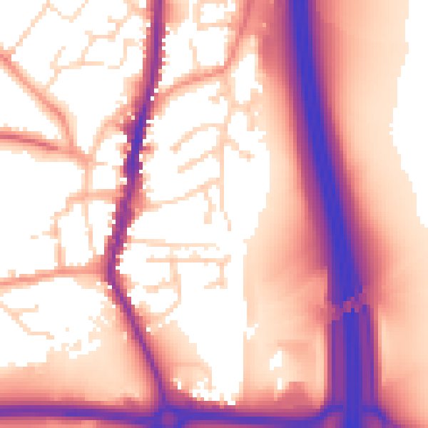 Daytime road noise heatmap for LE17 4AR