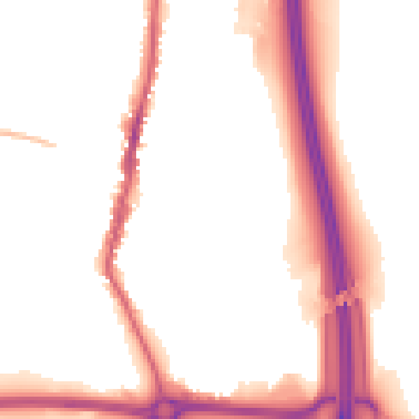Night-time road noise heatmap for LE17 4AR