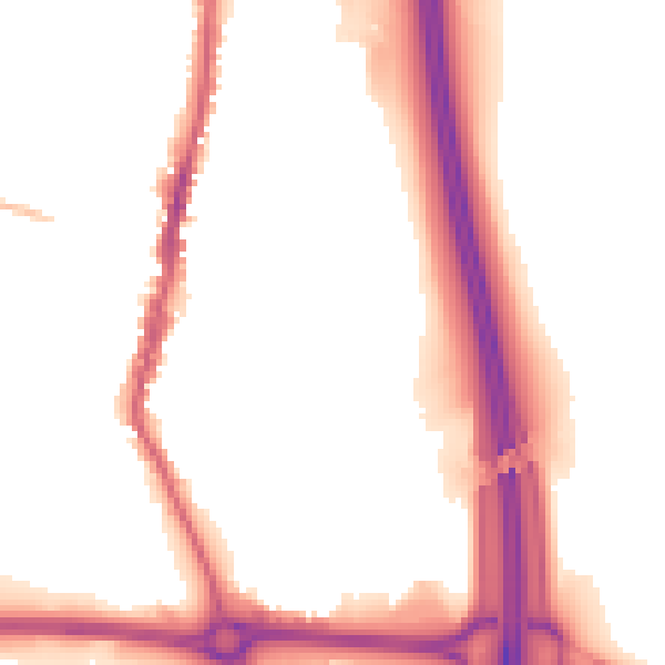 Night-time road noise heatmap for LE17 4AS