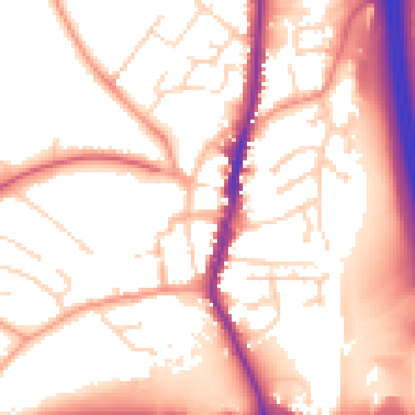 Daytime road noise heatmap for LE17 4AW