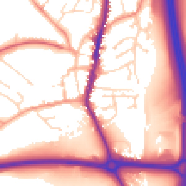 Daytime road noise heatmap for LE17 4AY