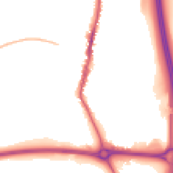 Night-time road noise heatmap for LE17 4AY