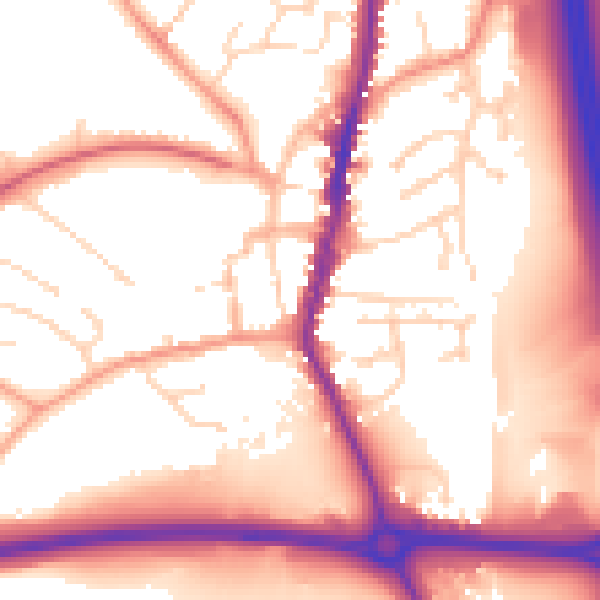 Daytime road noise heatmap for LE17 4AZ