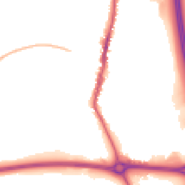 Night-time road noise heatmap for LE17 4AZ
