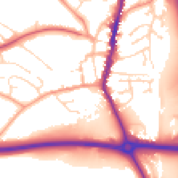 Daytime road noise heatmap for LE17 4BE