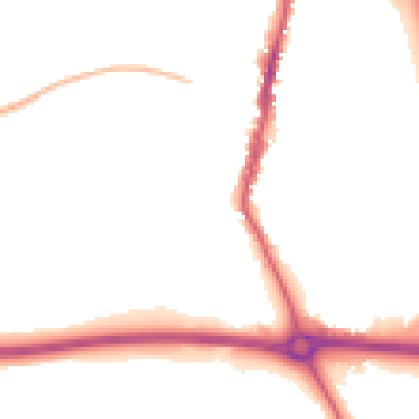 Night-time road noise heatmap for LE17 4BE