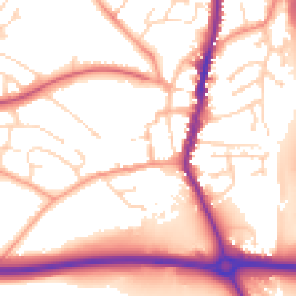 Daytime road noise heatmap for LE17 4BG