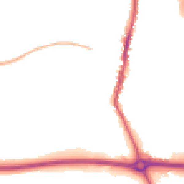 Night-time road noise heatmap for LE17 4BG