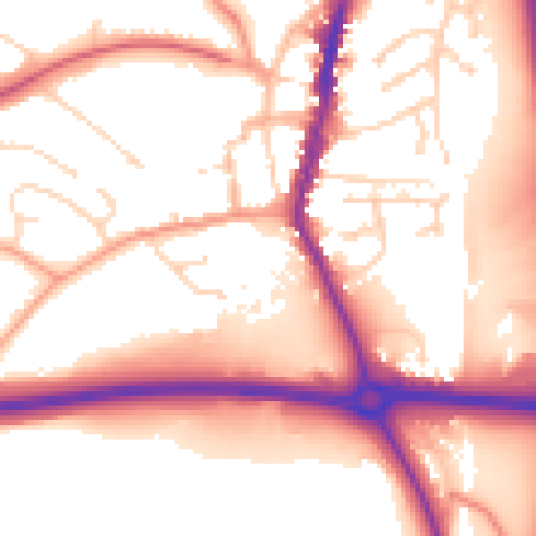 Daytime road noise heatmap for LE17 4BJ