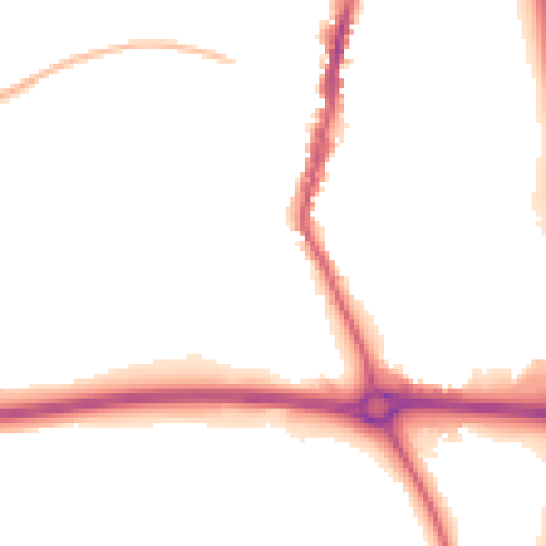 Night-time road noise heatmap for LE17 4BJ