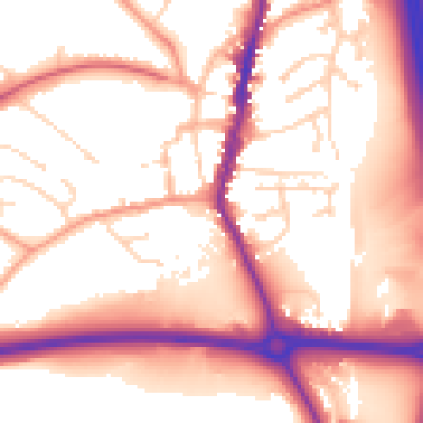 Daytime road noise heatmap for LE17 4BL
