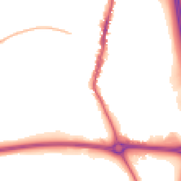 Night-time road noise heatmap for LE17 4BL