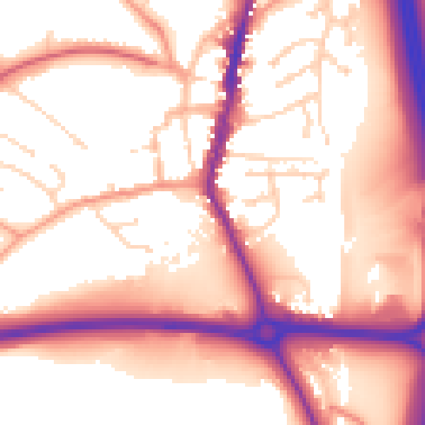 Daytime road noise heatmap for LE17 4BN