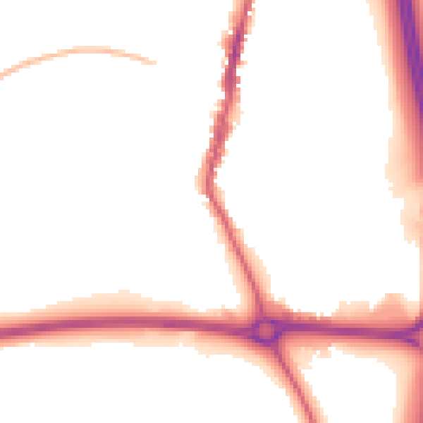Night-time road noise heatmap for LE17 4BN