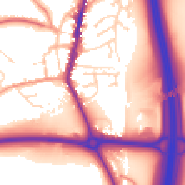 Daytime road noise heatmap for LE17 4BP