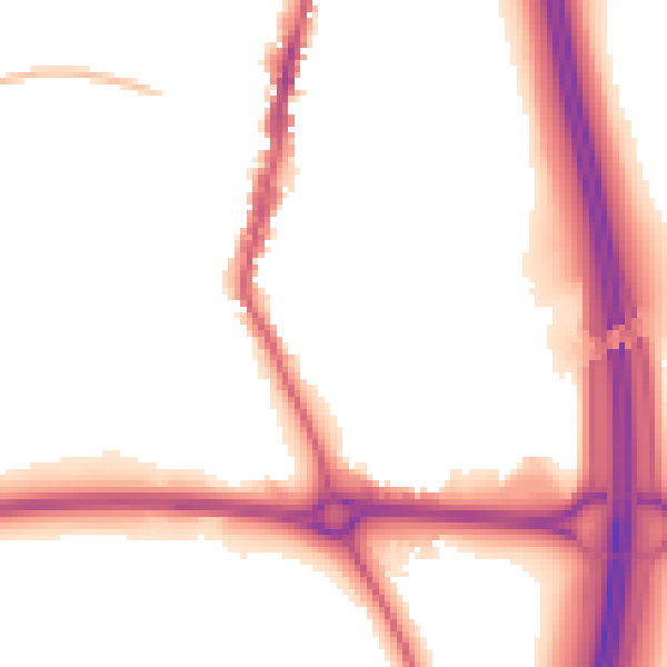 Night-time road noise heatmap for LE17 4BP