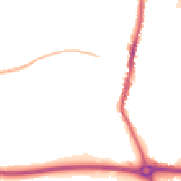 Night-time road noise heatmap for LE17 4BQ