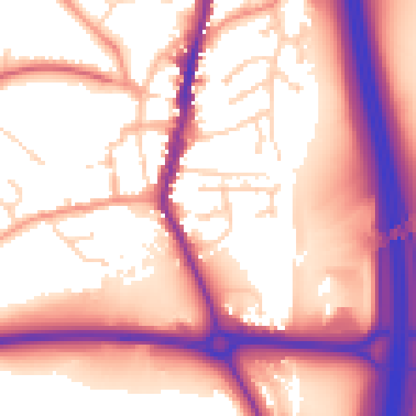 Daytime road noise heatmap for LE17 4BS