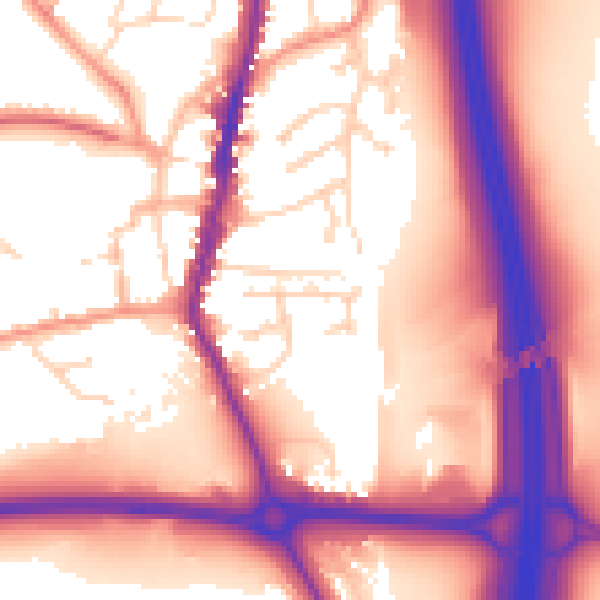 Daytime road noise heatmap for LE17 4BT