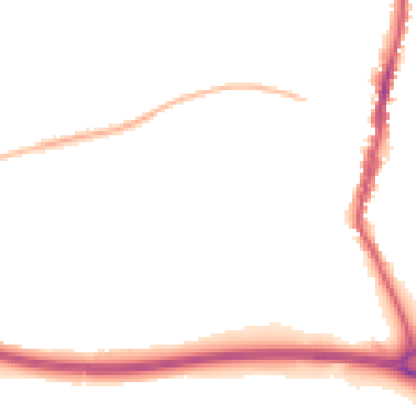 Night-time road noise heatmap for LE17 4BU