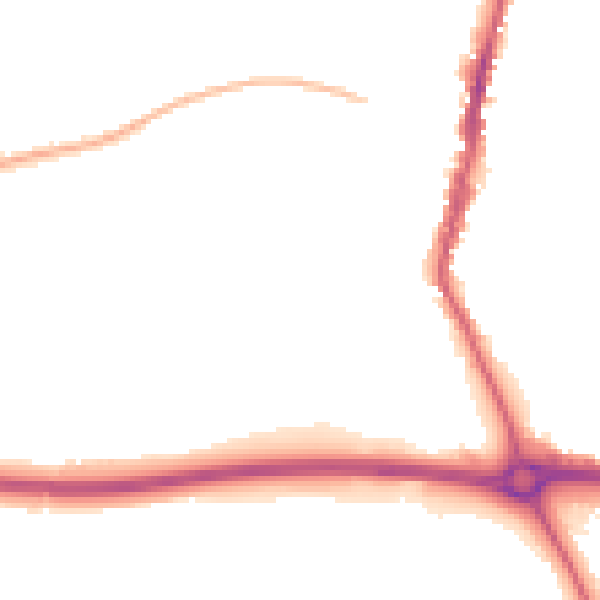 Night-time road noise heatmap for LE17 4BX