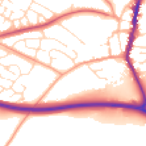 Daytime road noise heatmap for LE17 4BY