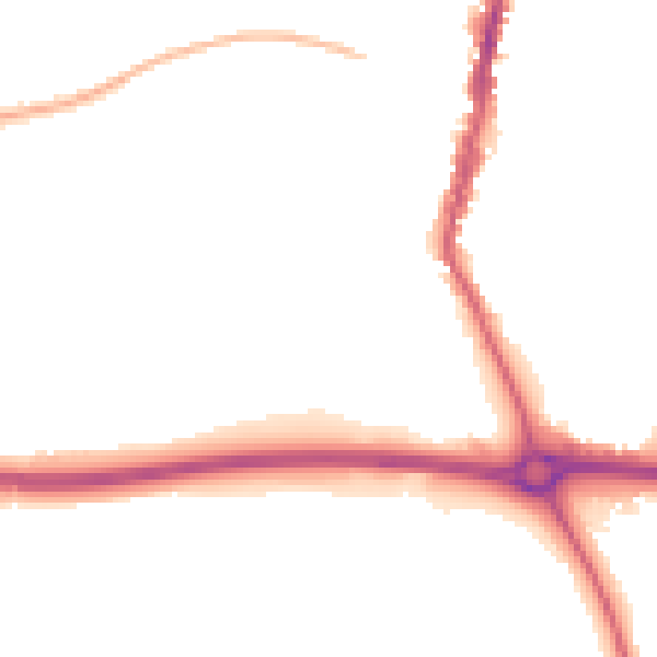 Night-time road noise heatmap for LE17 4DD