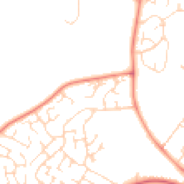 Daytime road noise heatmap for LE17 4DF