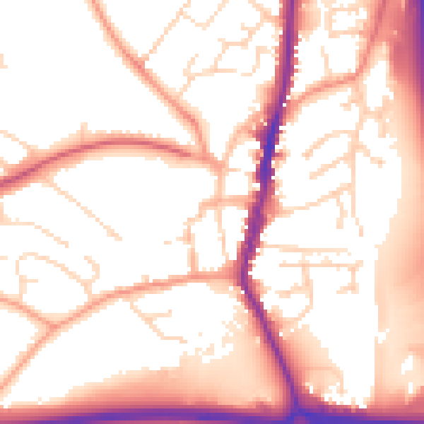 Daytime road noise heatmap for LE17 4DH