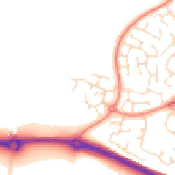 Daytime road noise heatmap for LE17 4DN