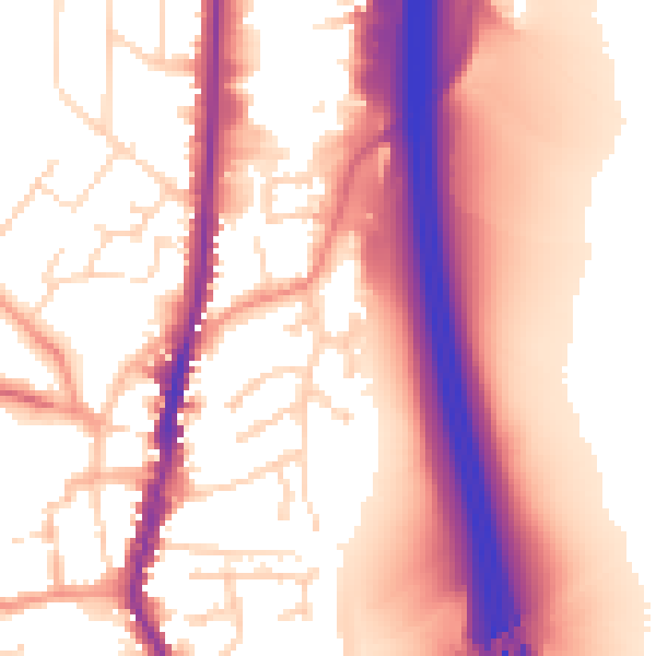 Daytime road noise heatmap for LE17 4DS