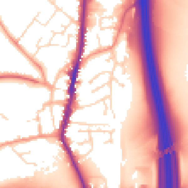 Daytime road noise heatmap for LE17 4DT