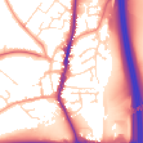 Daytime road noise heatmap for LE17 4DW