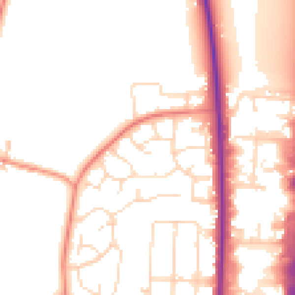 Daytime road noise heatmap for LE17 4GE