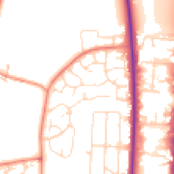 Daytime road noise heatmap for LE17 4GJ