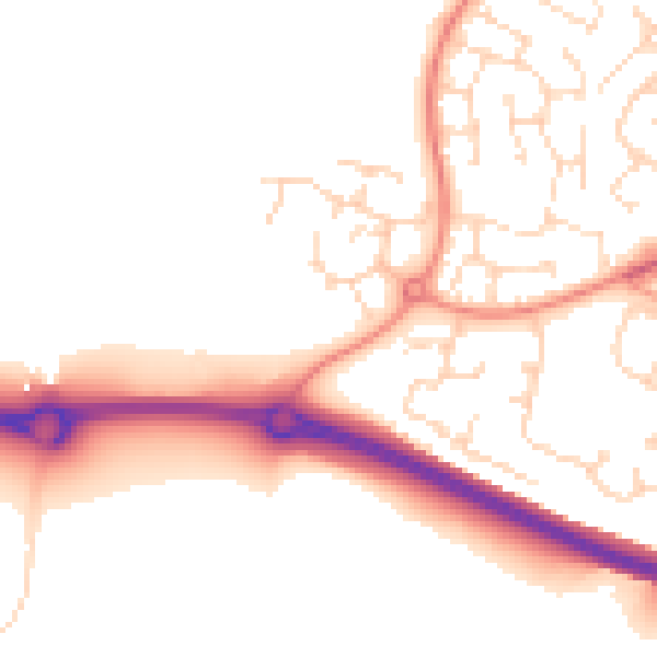 Daytime road noise heatmap for LE17 4GZ