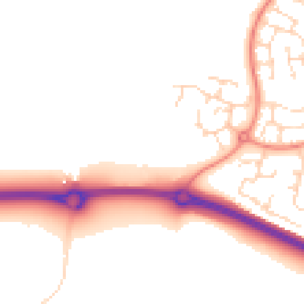 Daytime road noise heatmap for LE17 4JQ