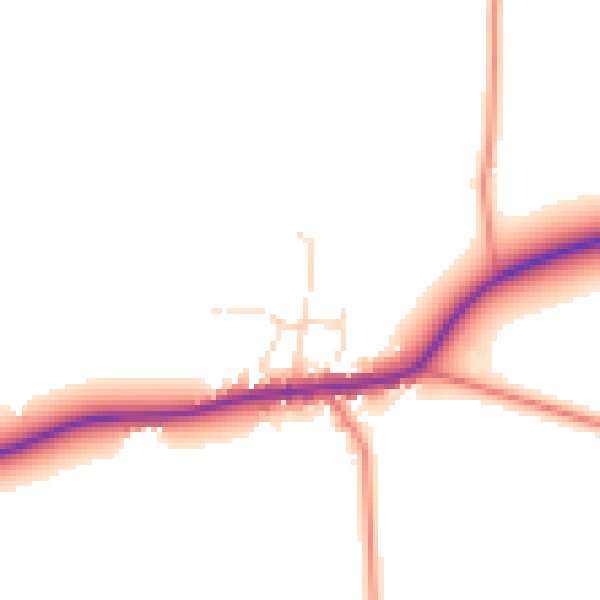 Daytime road noise heatmap for LE17 4JR