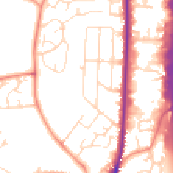 Daytime road noise heatmap for LE17 4NR