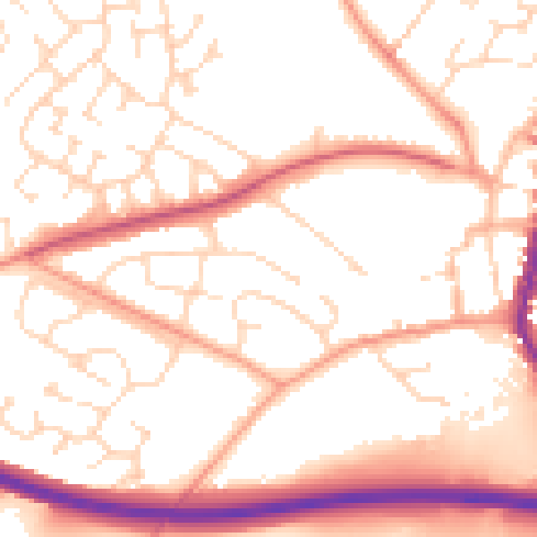 Daytime road noise heatmap for LE17 4PX