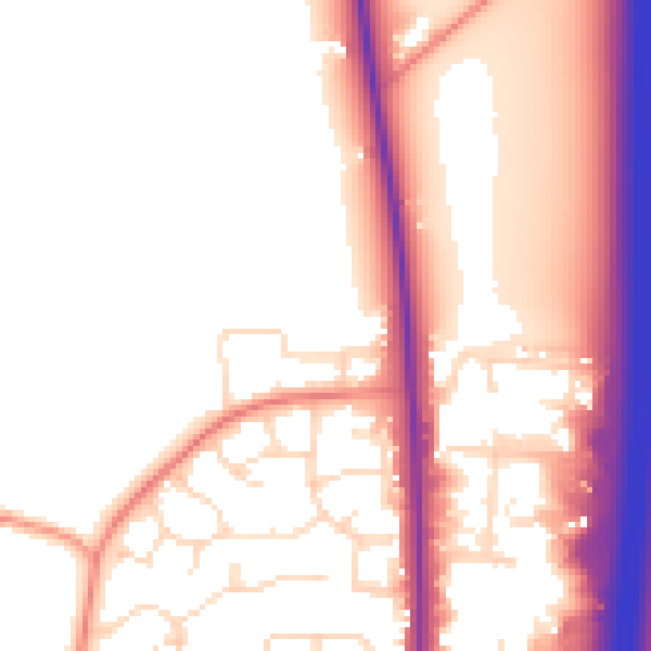 Daytime road noise heatmap for LE17 4QX