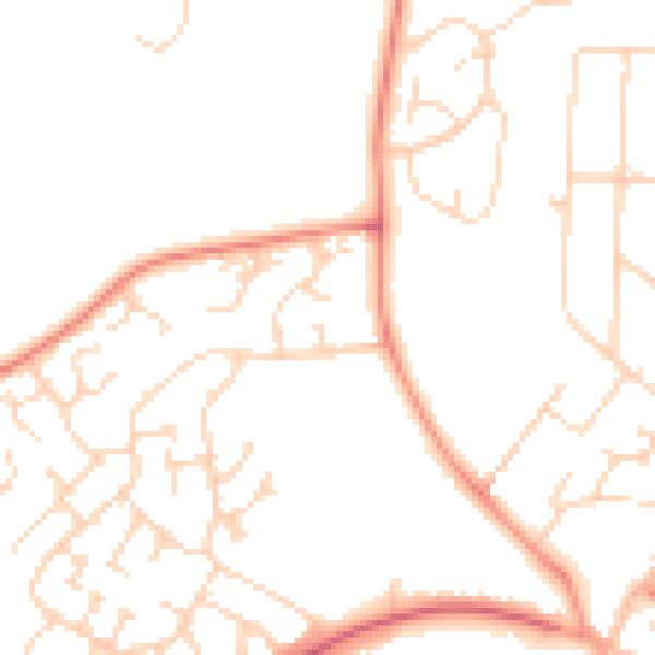 Daytime road noise heatmap for LE17 4RT