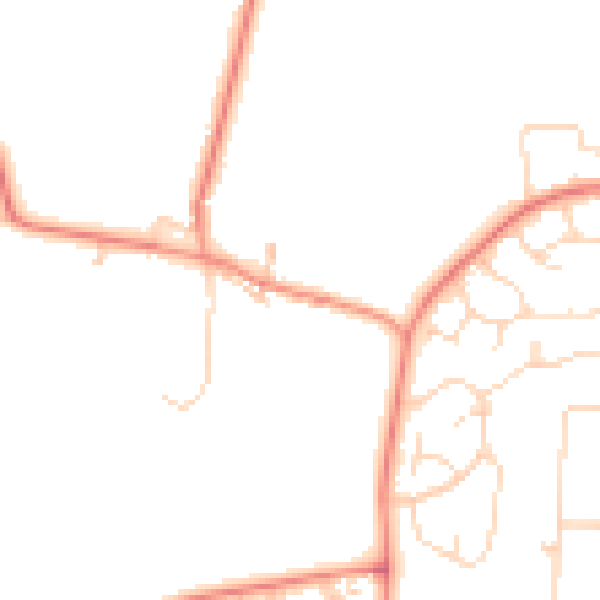 Daytime road noise heatmap for LE17 4RX