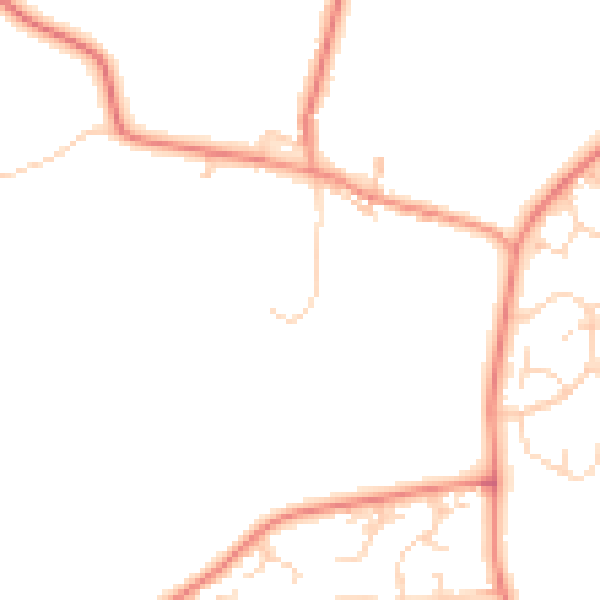 Daytime road noise heatmap for LE17 4SA