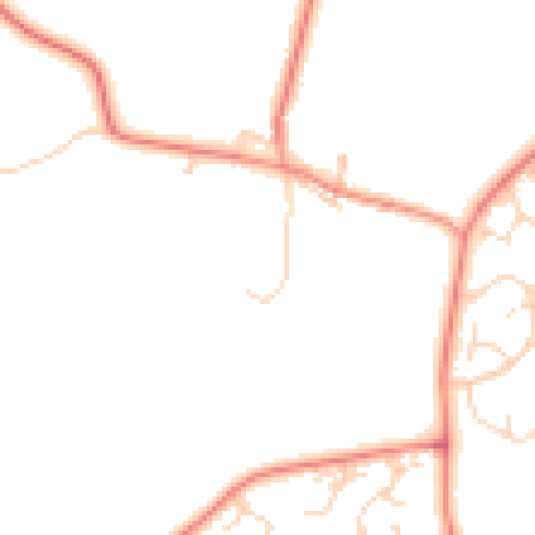 Daytime road noise heatmap for LE17 4SW