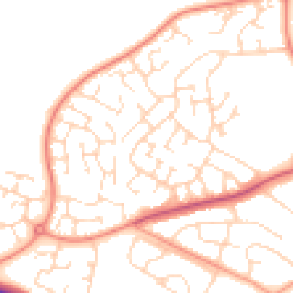 Daytime road noise heatmap for LE17 4TL
