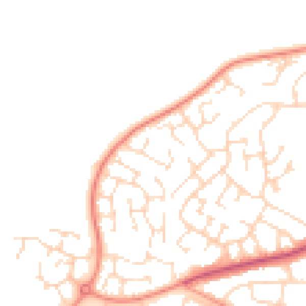 Daytime road noise heatmap for LE17 4XJ