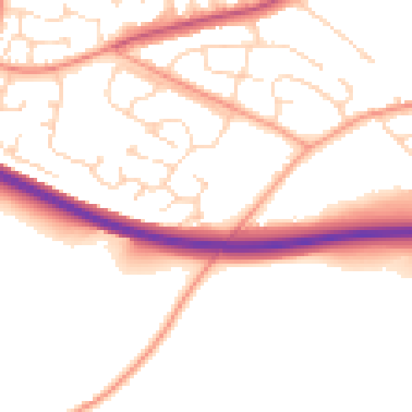 Daytime road noise heatmap for LE17 4YF