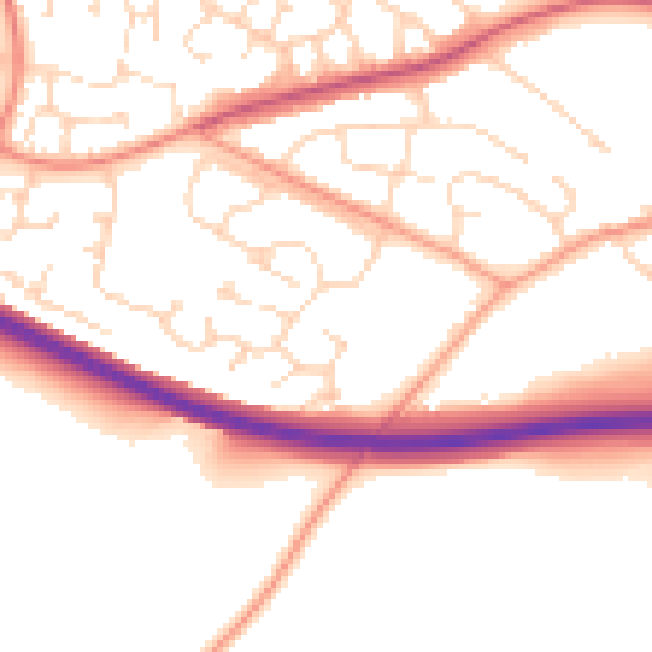 Daytime road noise heatmap for LE17 4YG