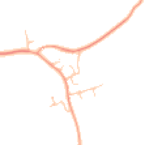 Daytime road noise heatmap for LE17 5AW
